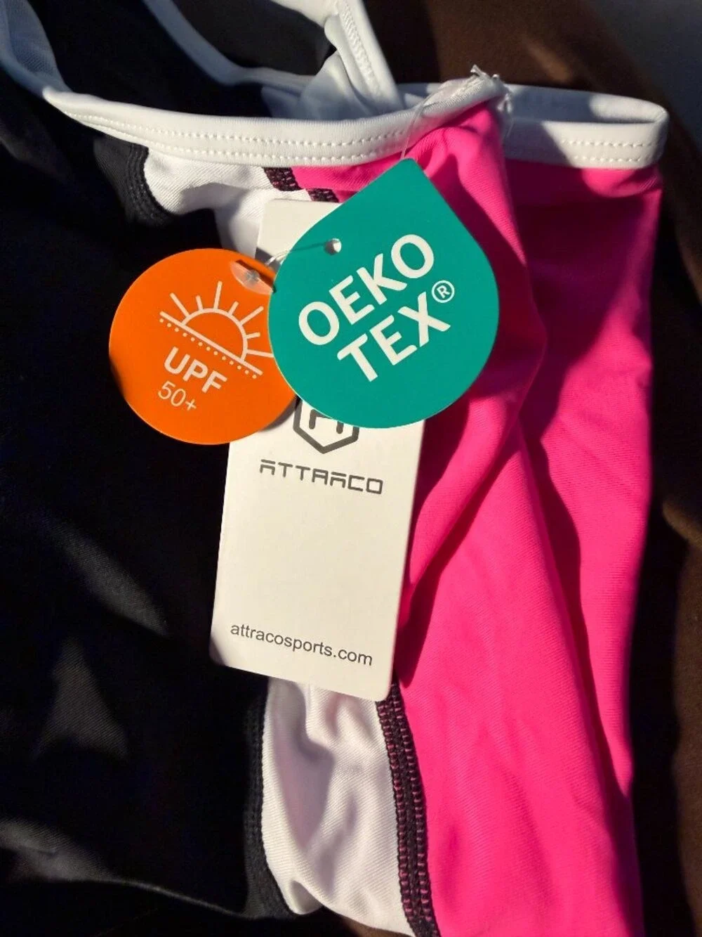 ✨ ATTRACO Athletic Swimsuit Women One Piece Bathing Suit Zipper Swimwear L NWT